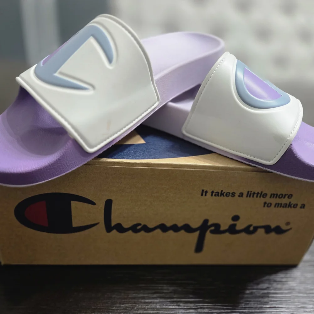 Champion Lilac & White Slide Sandals - Picture 6 of 9